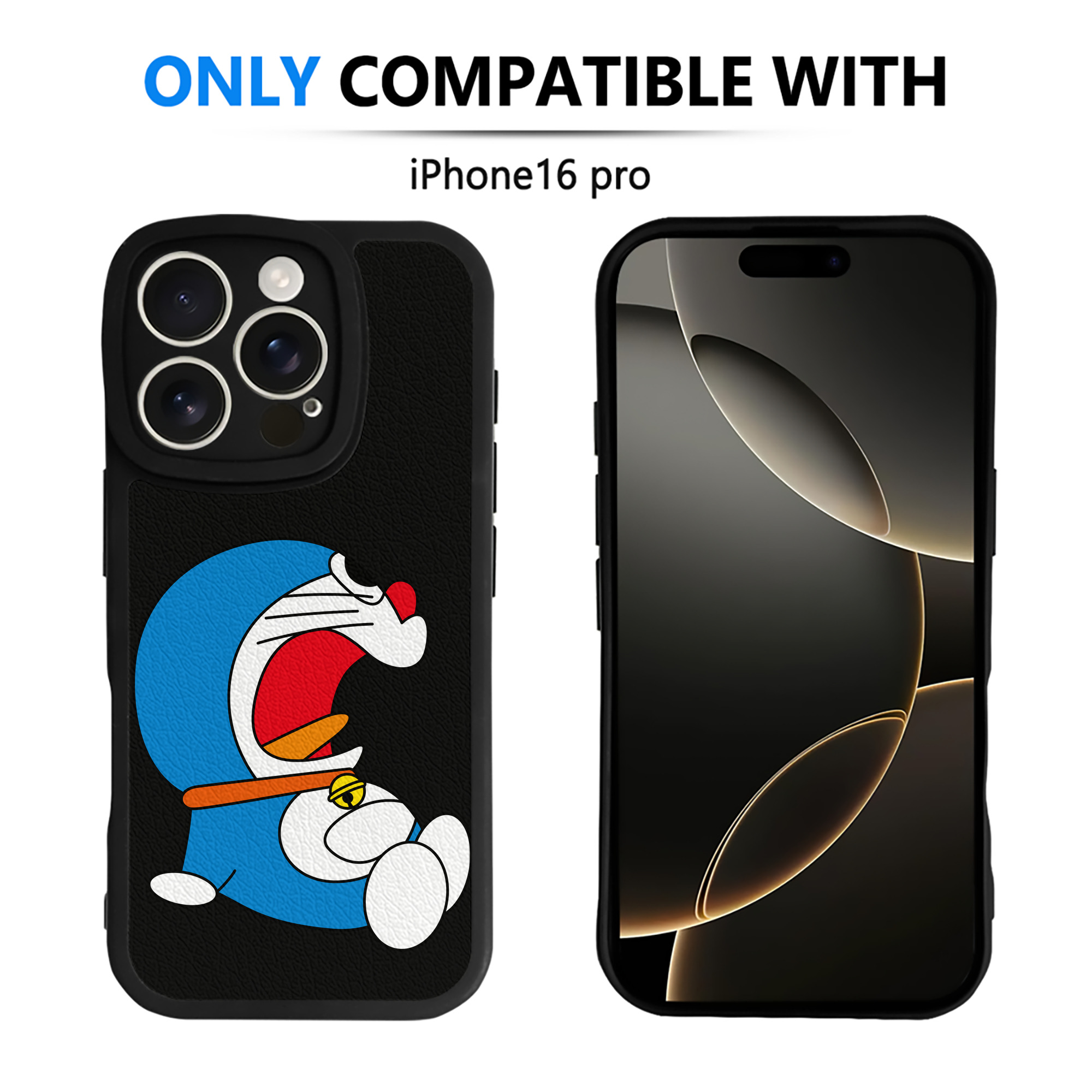 （画像用） ドラえもん Doraemon 【iPhone 16シリーズ対応】シリコンスマホケース（レザー調） 材質：シリコン